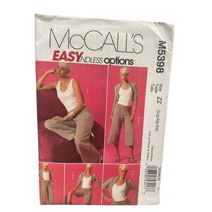 McCalls M5398 Sewing Pattern Misses Jacket Top Pants Shorts Size Large-XXL